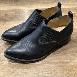 Frye Black Leather Cowboy Boots